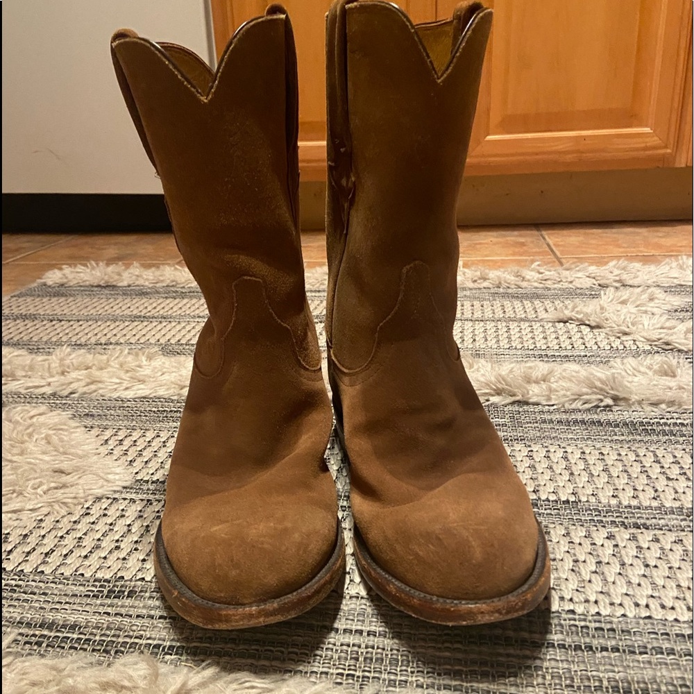 Lucchese Classics Handmade stead suede boots, brown leather insole + outsole